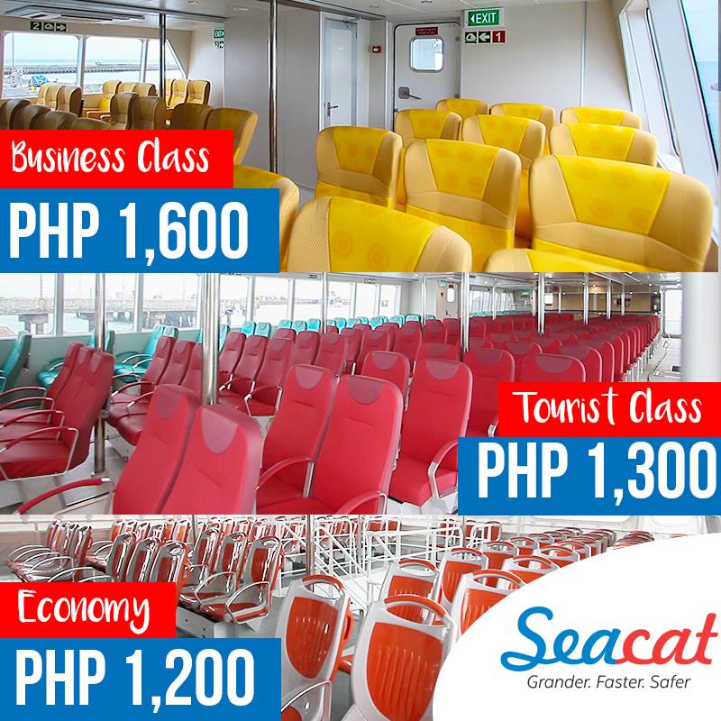 Fare rates of each Accommodation (Sea Cat: Cebu to Calbayog)