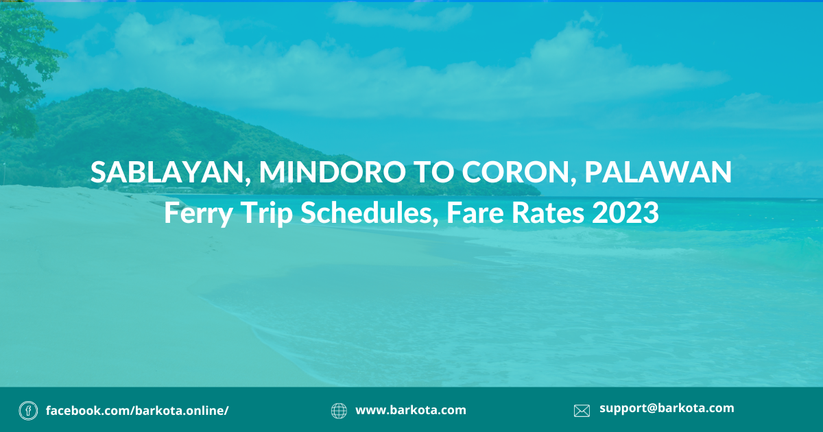 Mindoro to Coron Palawan Schedule and Rates 2023